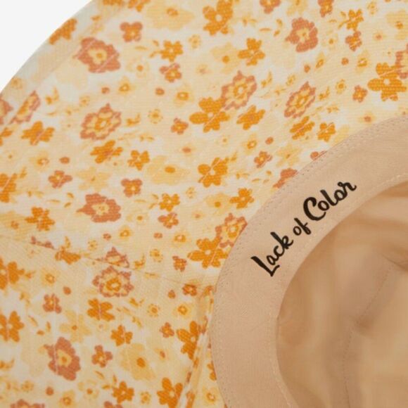 Lack of Color Summer Holiday Bucket Hat w/ Ties Floral Cream Peach Orange Sz S/M main image 5